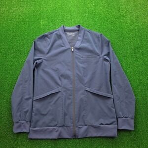Medelita Scrub Jacket Womens Small Navy Blue Ionic Bomber Full Zip Medical Nurse